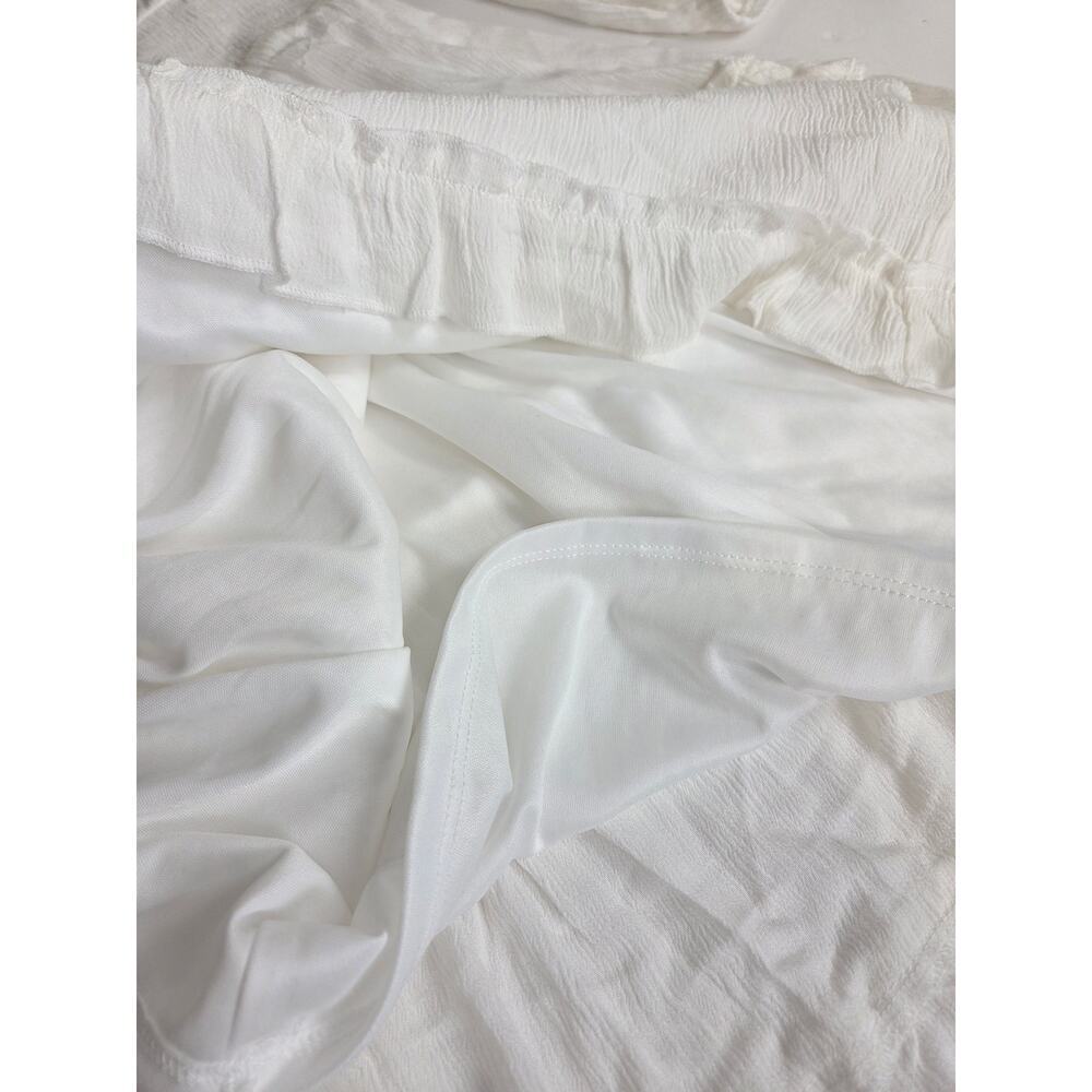 NWT Altar'd State White Long Sleeve Tiered Mini Dress Medium Boho Cottagecore - Picture 7 of 8